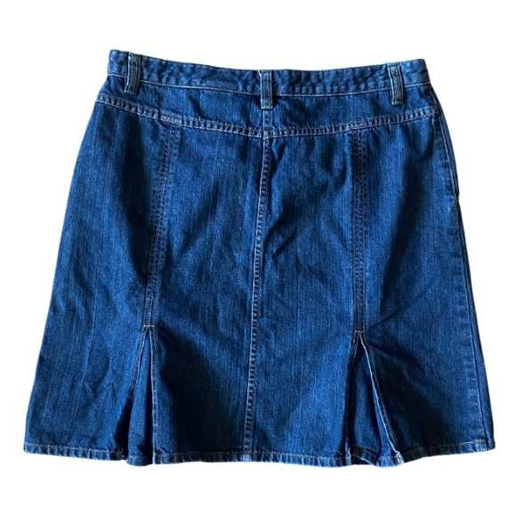 EDDIE BAUER Denim Pleated Women’s Skirt Size 14 Petite - Picture 2 of 3